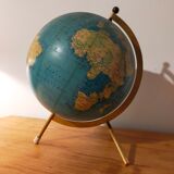 Vintage globe maps taride brass support 60s