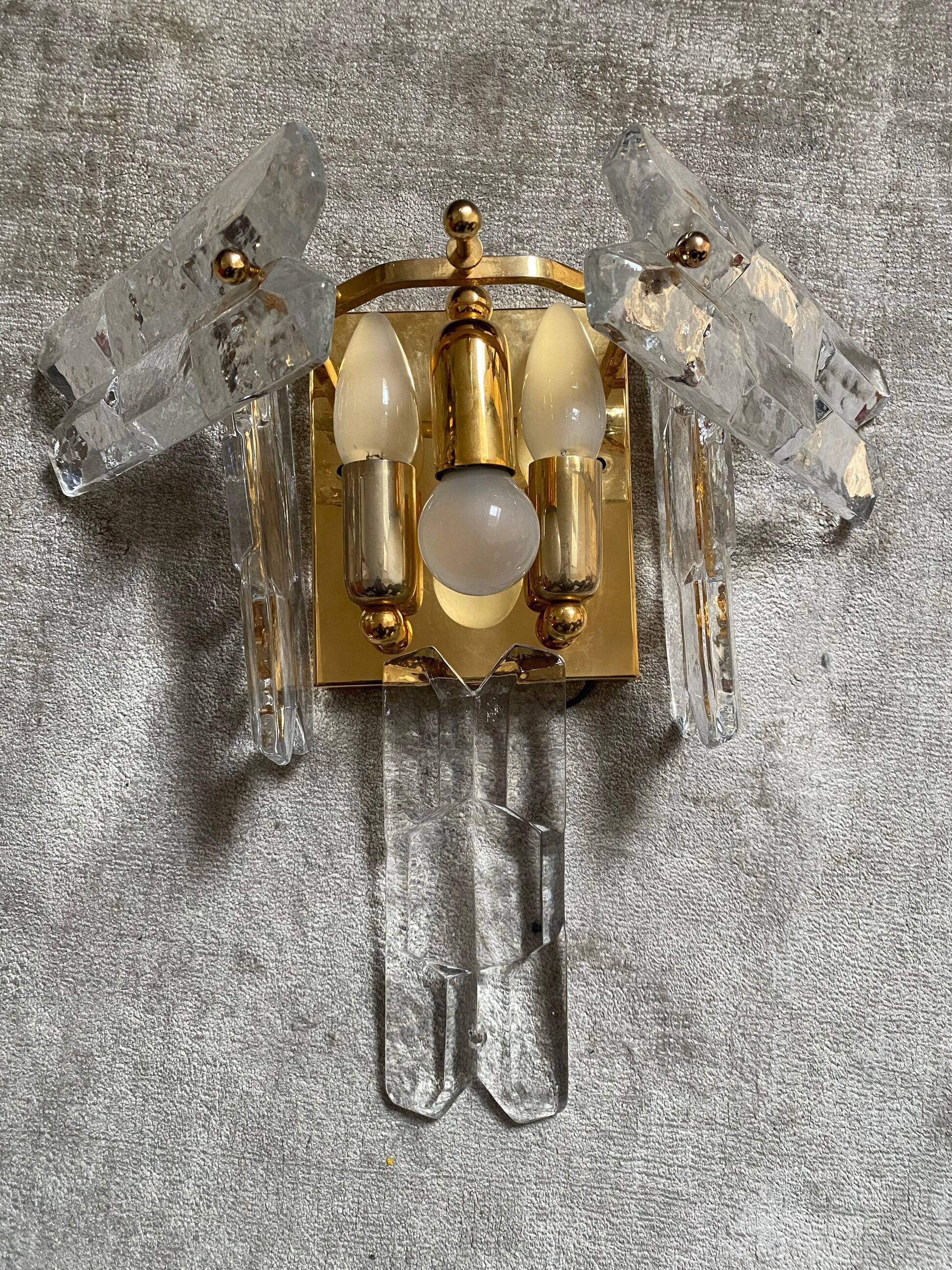 "Palazzo" wall light in crystal by Kalmar, Austria, 1970s