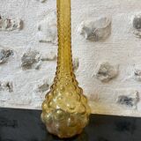 Amber-colored Empoli glass bottle/vase, 1970s