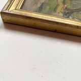 Gouache “Sicilian countryside” and glass frame from the early 20th century