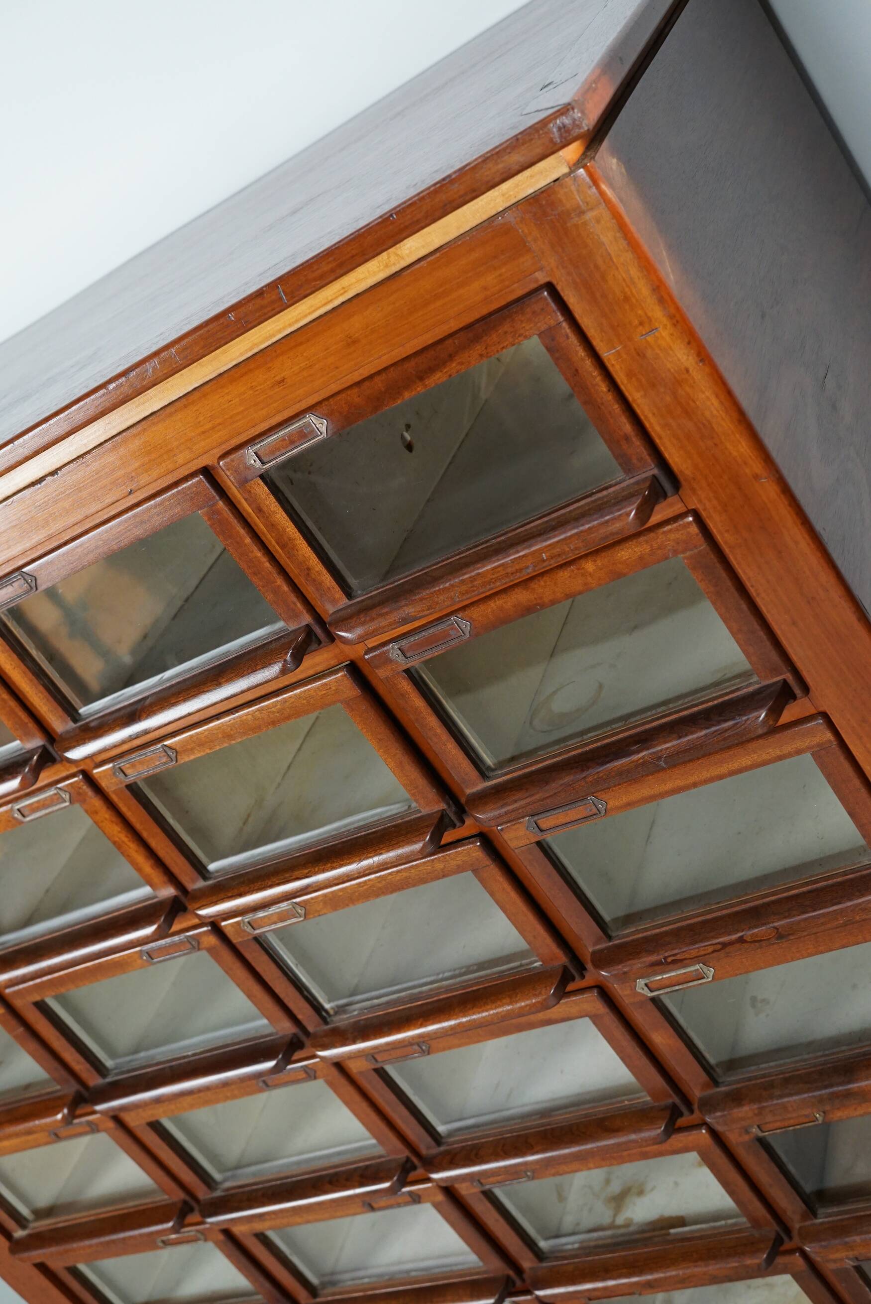 Vintage Dutch Hardwood Haberdashery Shop Cabinet, 1930s