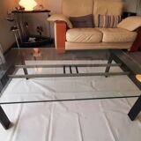 Coffee table metal and glass