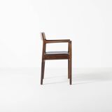 Armchair in rosewood and black leather, by J. Norgaard, Denmark, 1960s