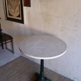 Round white marble bistro table