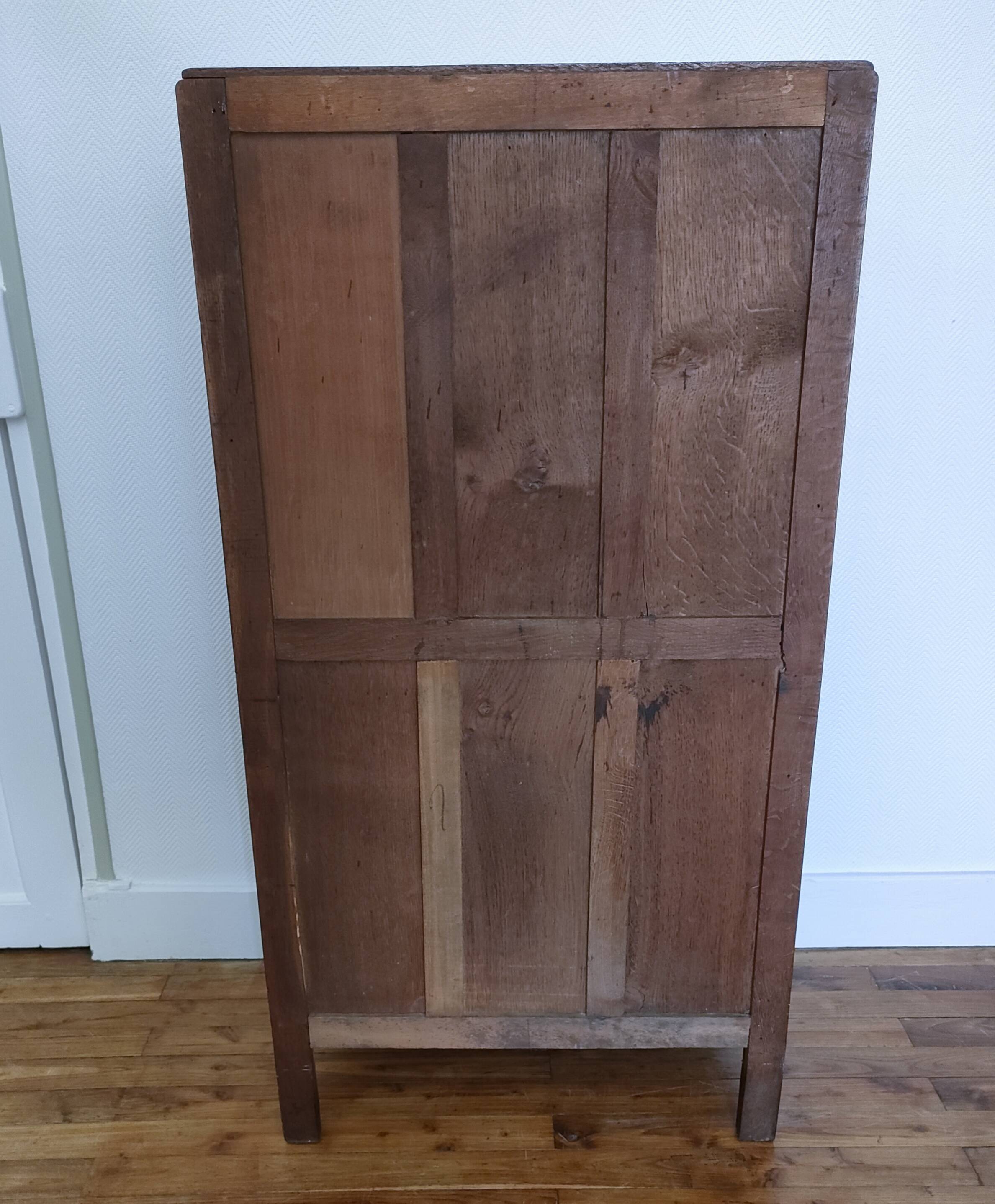 chest of drawers oak five drawers 1950s