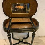 Worker Napoleon III Blackened wood and brass marquetry engraved xiX century