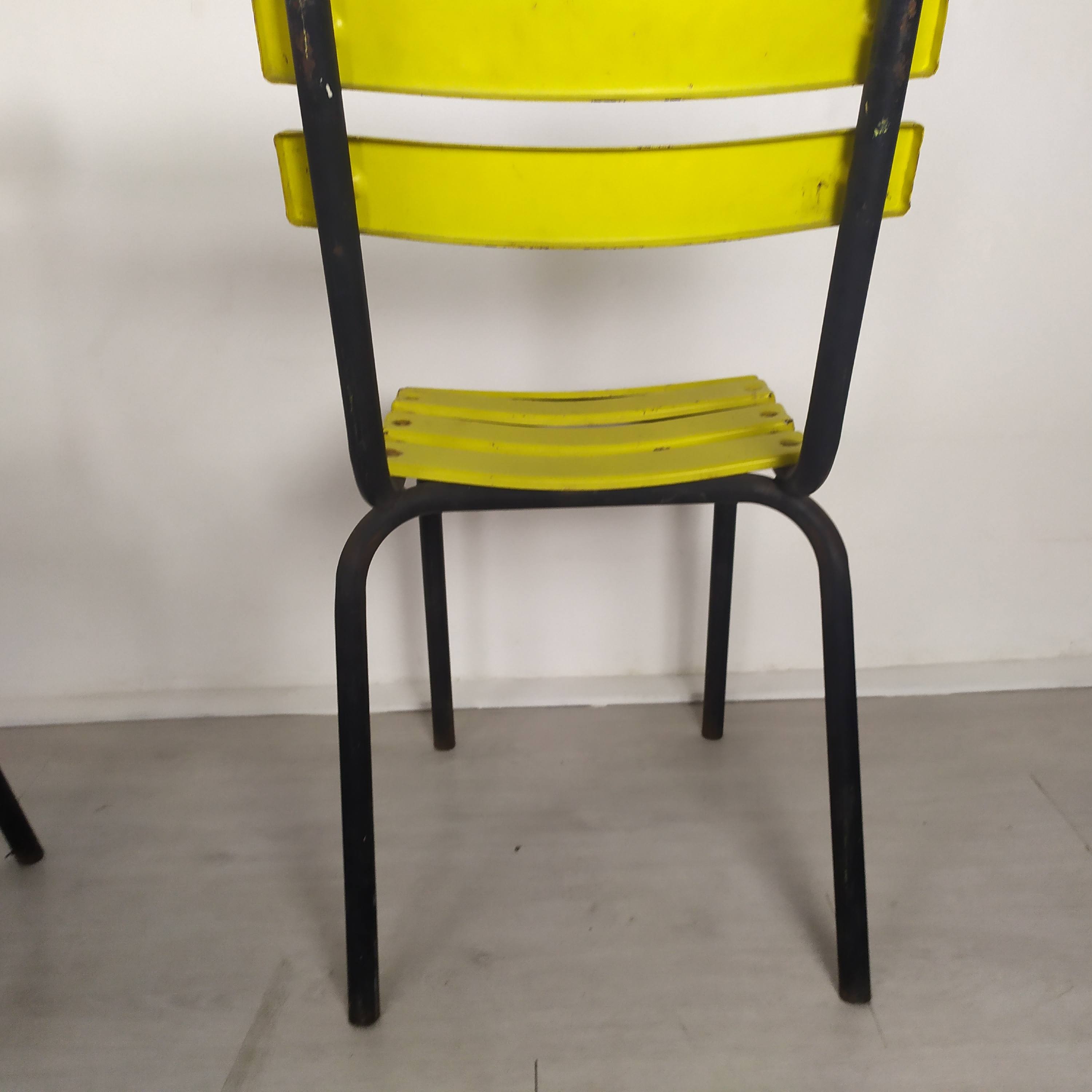 18 yellow metal bistro chairs