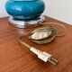 Vintage turquoise blue crackled glazed ceramic lamp – base ch