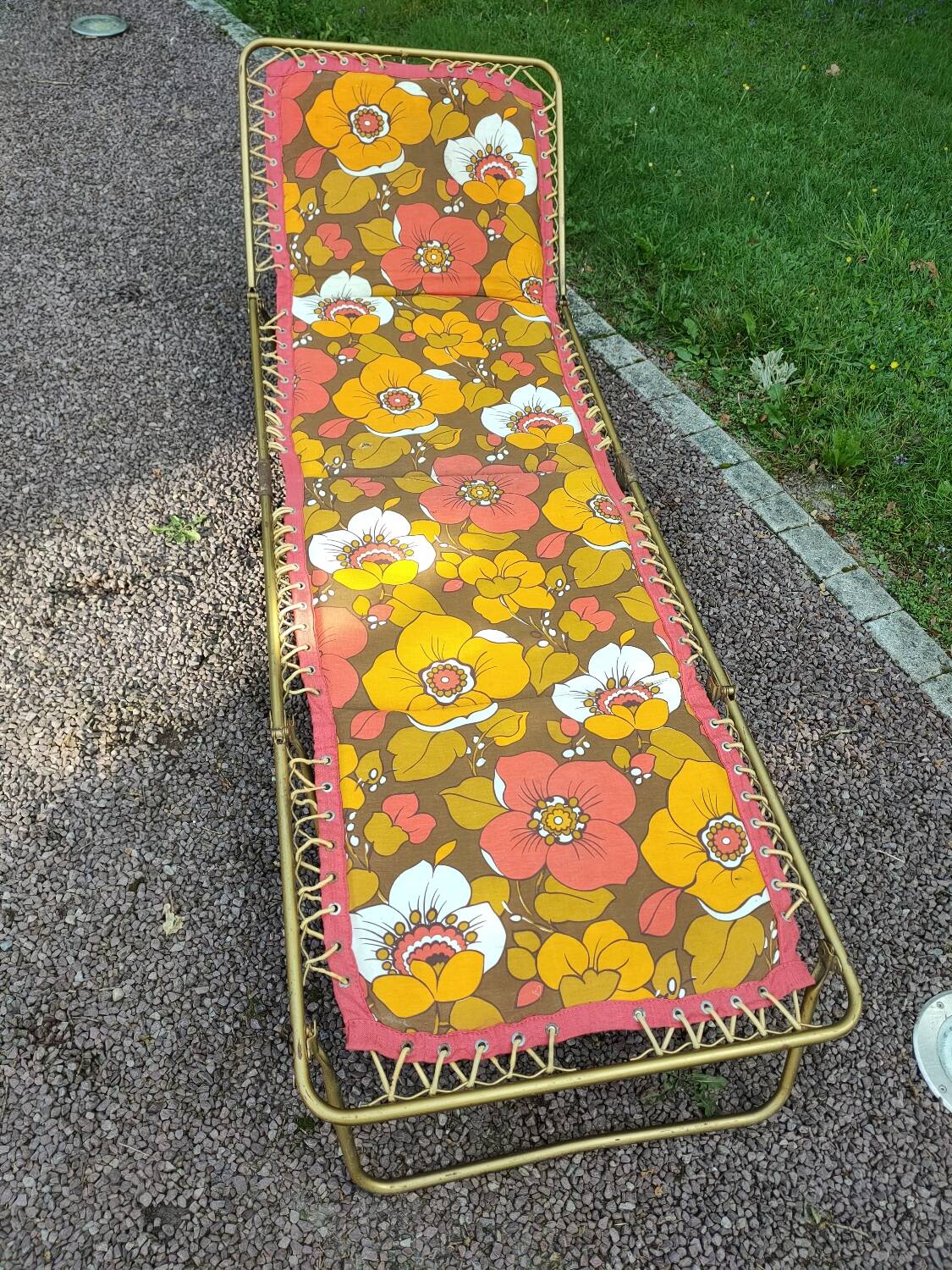 Deckchair, vintage Lafuma camp bed