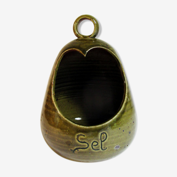 Sandstone salt pot with ring
