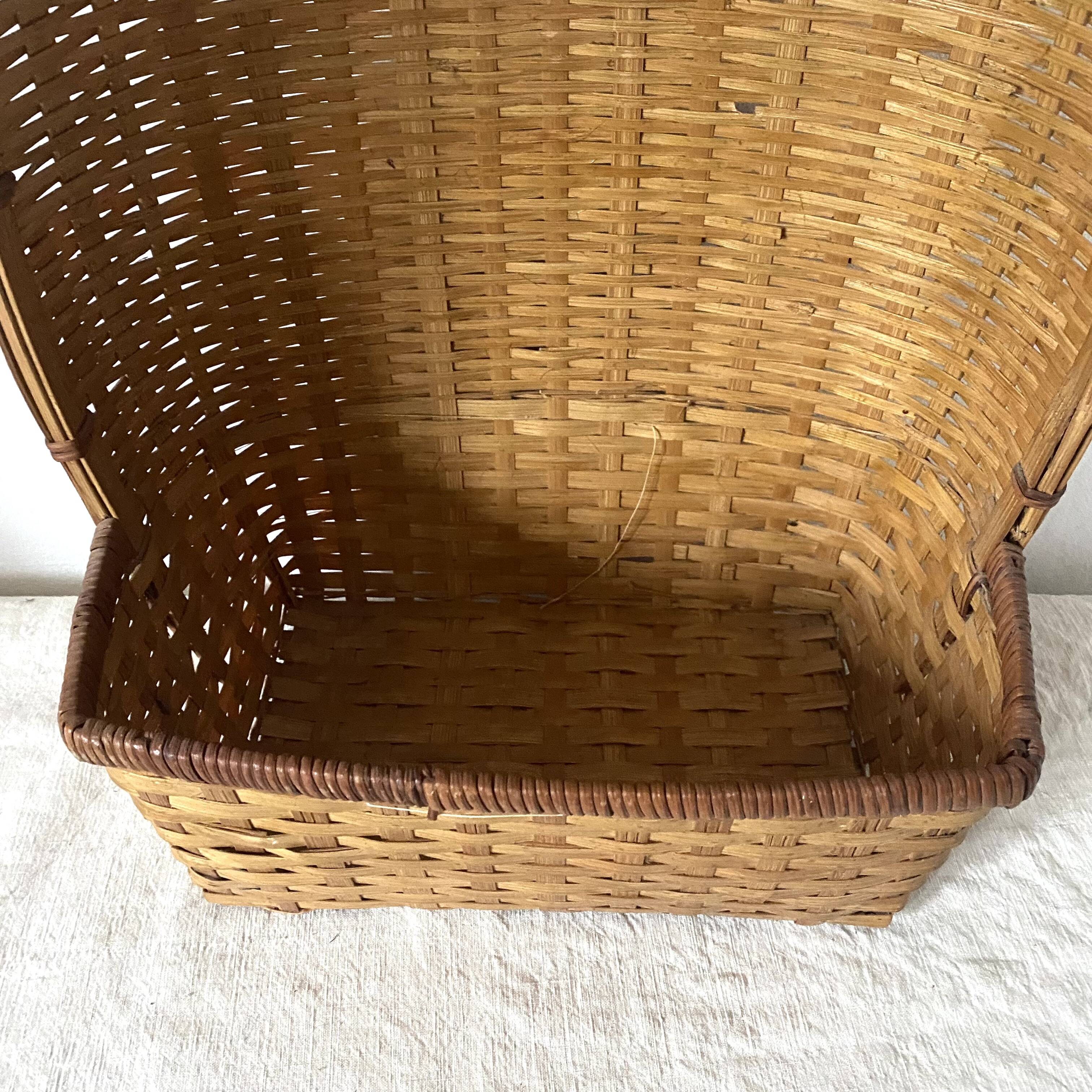 Woven rattan basket, storage or hanging basket