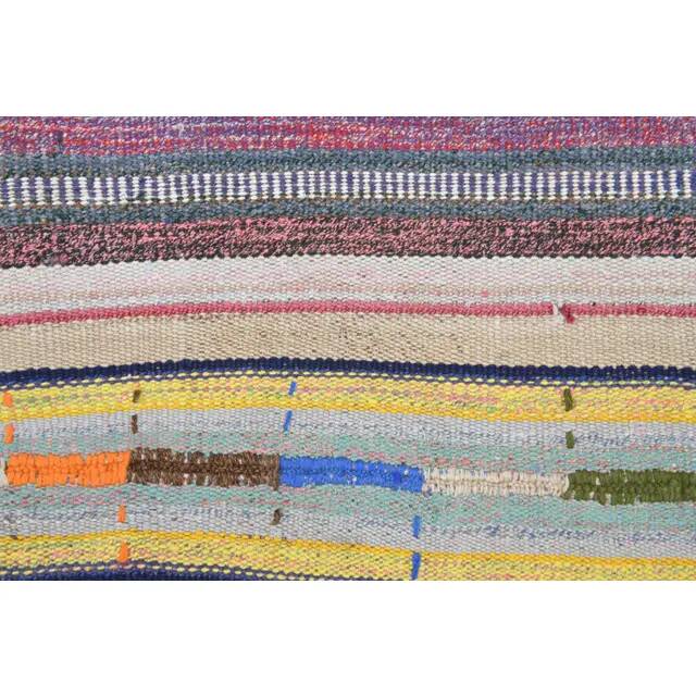 Vintage Turkish Oushak Handmade Wool Cotton Beige Kilim Area Rug 129x210