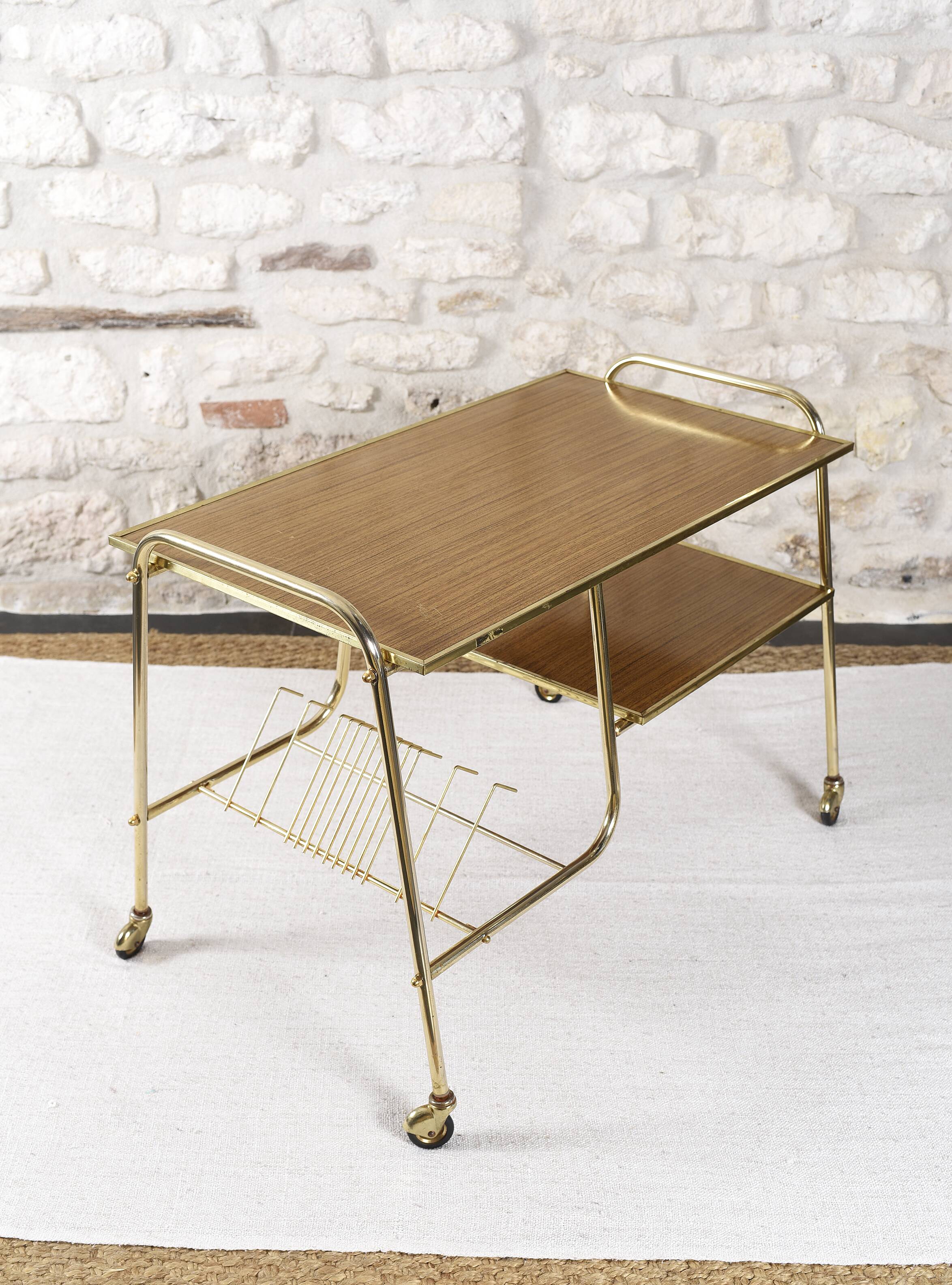 Vintage vinyl holder trolley
