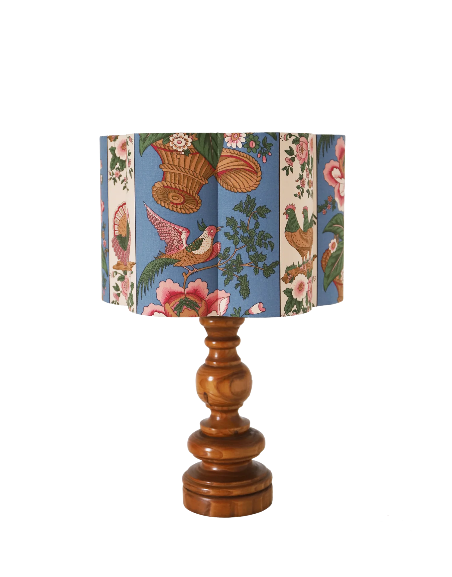 Handcrafted table lamp "Garden of Yesteryear" – Vintage turned wood from the 1970s