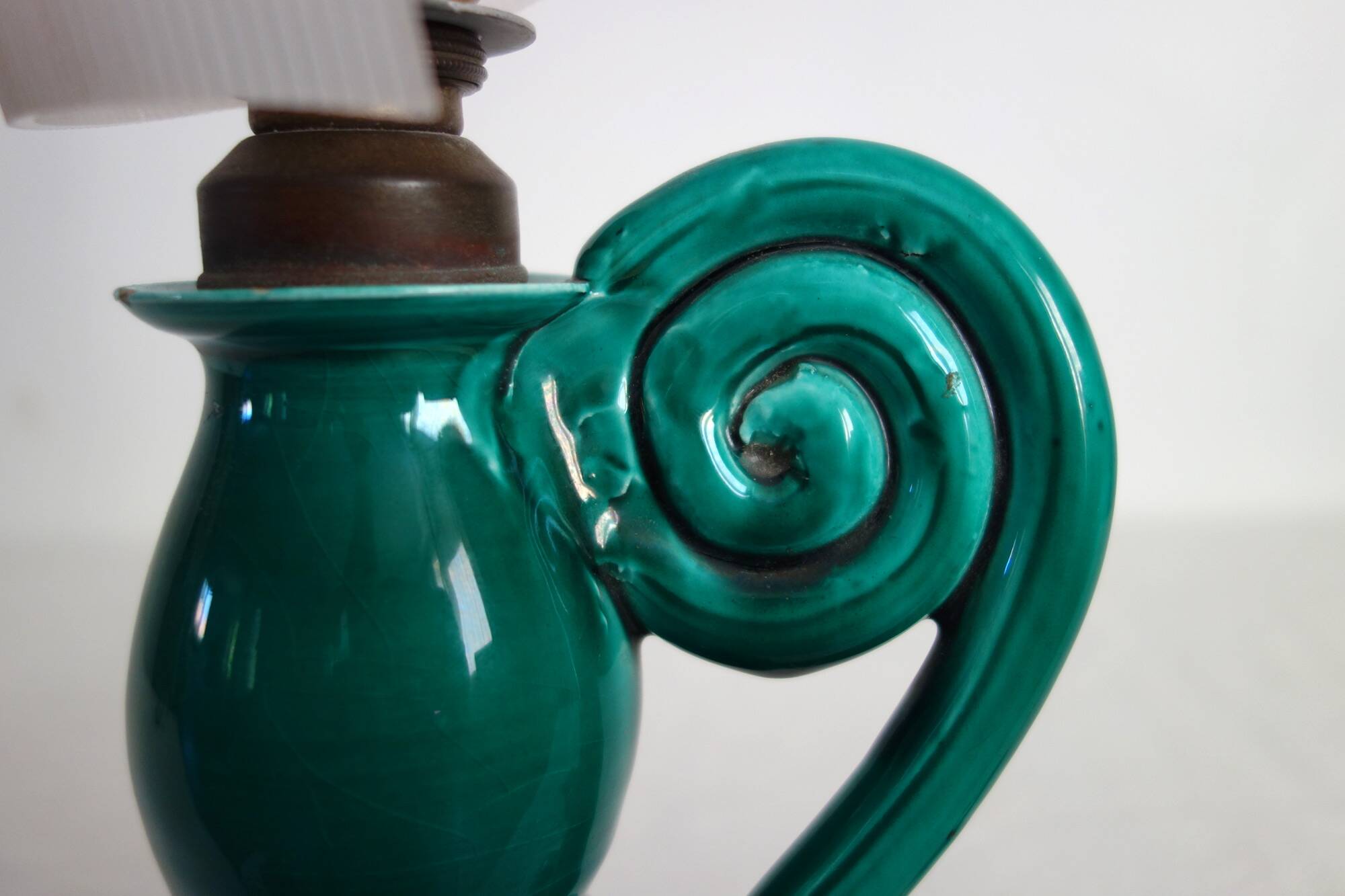 Table lamp ceramic and plastic 1950s
