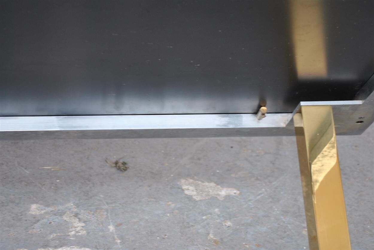 Stainless steel and gold vintage coffee table tray lacquer 1970s