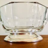 Italian salad bowl crystal silver 1970