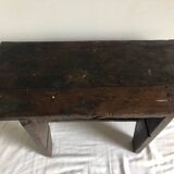 Small brutalist solid wood bench