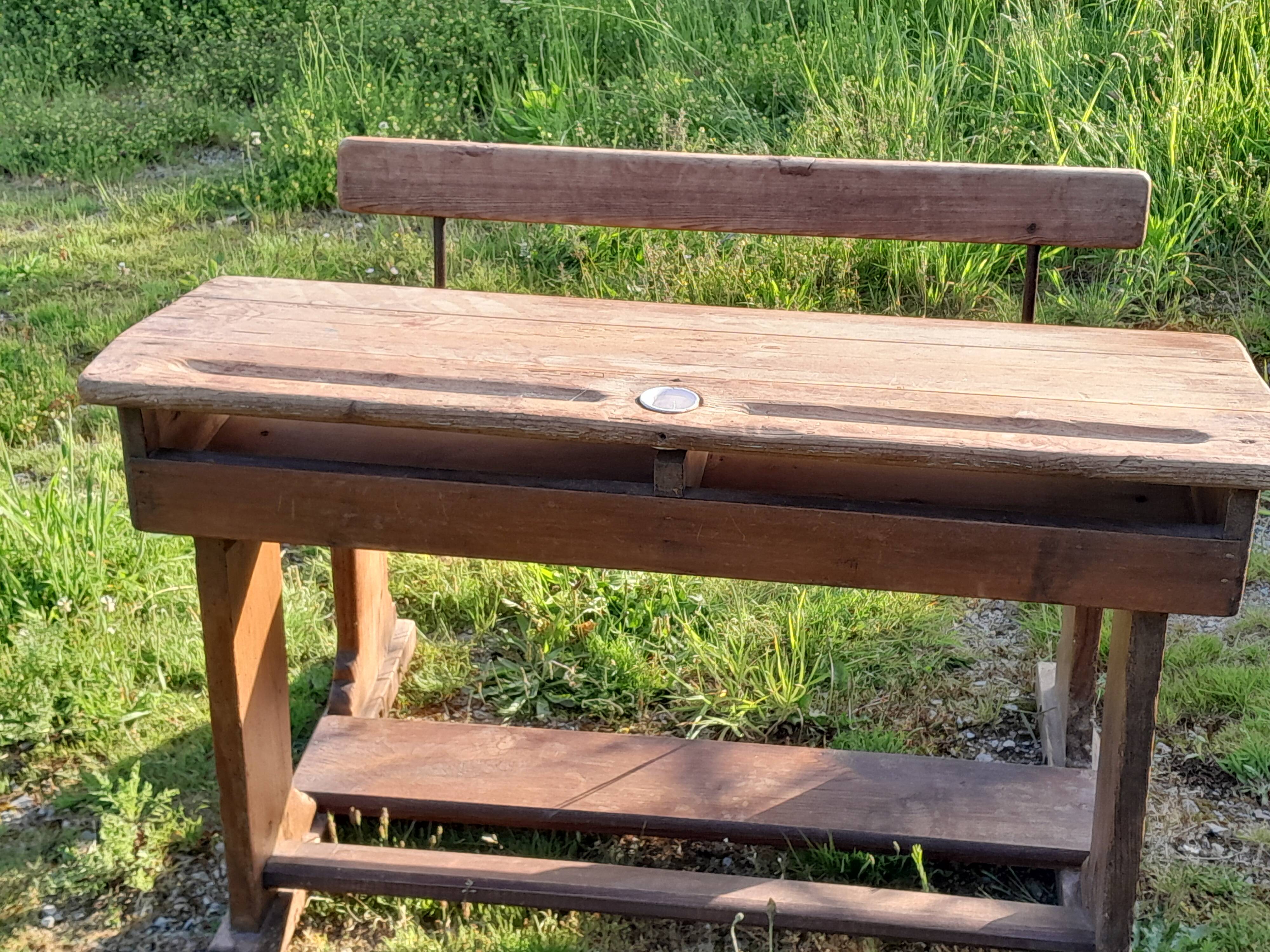 Old wooden school desk