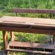 Old wooden school desk