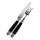 NILOX Stainless steel and ebony meat cover Empire knife + fork set