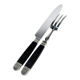 NILOX Stainless steel and ebony meat cover Empire knife + fork set