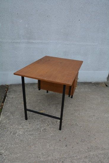 Bureau en bois et métal des années 60