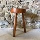 Lot de 4 tabourets en bois tripode art brut