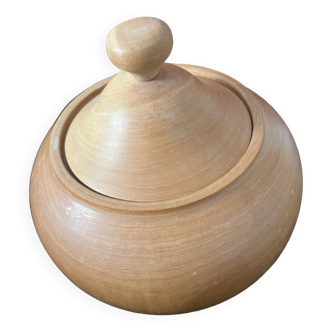 Turned wooden pot
