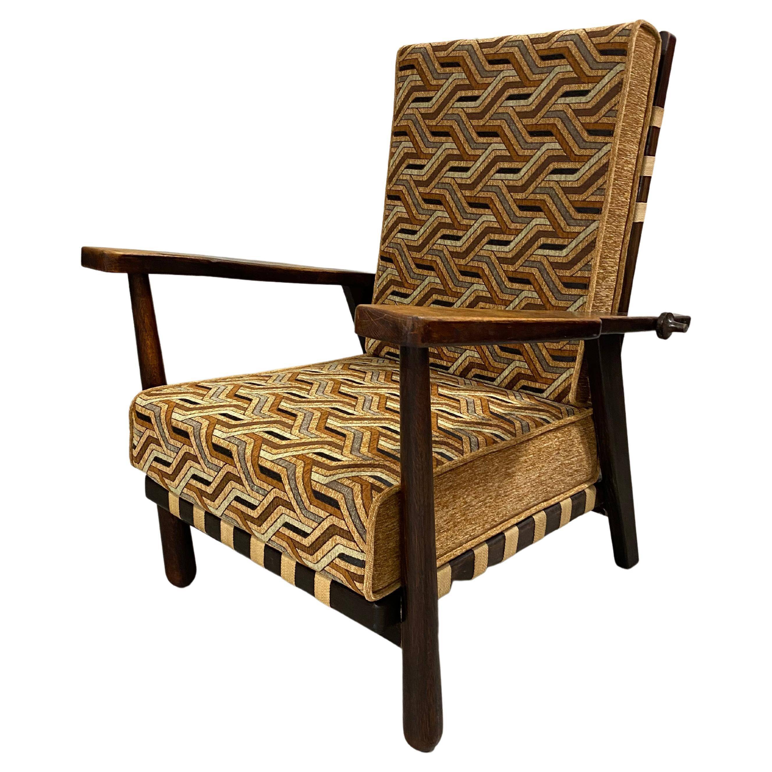 Adjustable armchair by Jan Vanek for Krásná Jizba 1940s