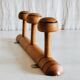 Solid wood coat rack with 3 hooks - mid 20th century