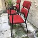 Pair of armchairs in red skai 1950 vintage design 50s 70
