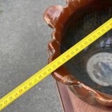 Flamed ceramic planter – in the style of Massier