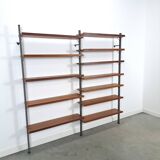 Mid Century Olof Pira Zweden teak modulair LP wandsysteem