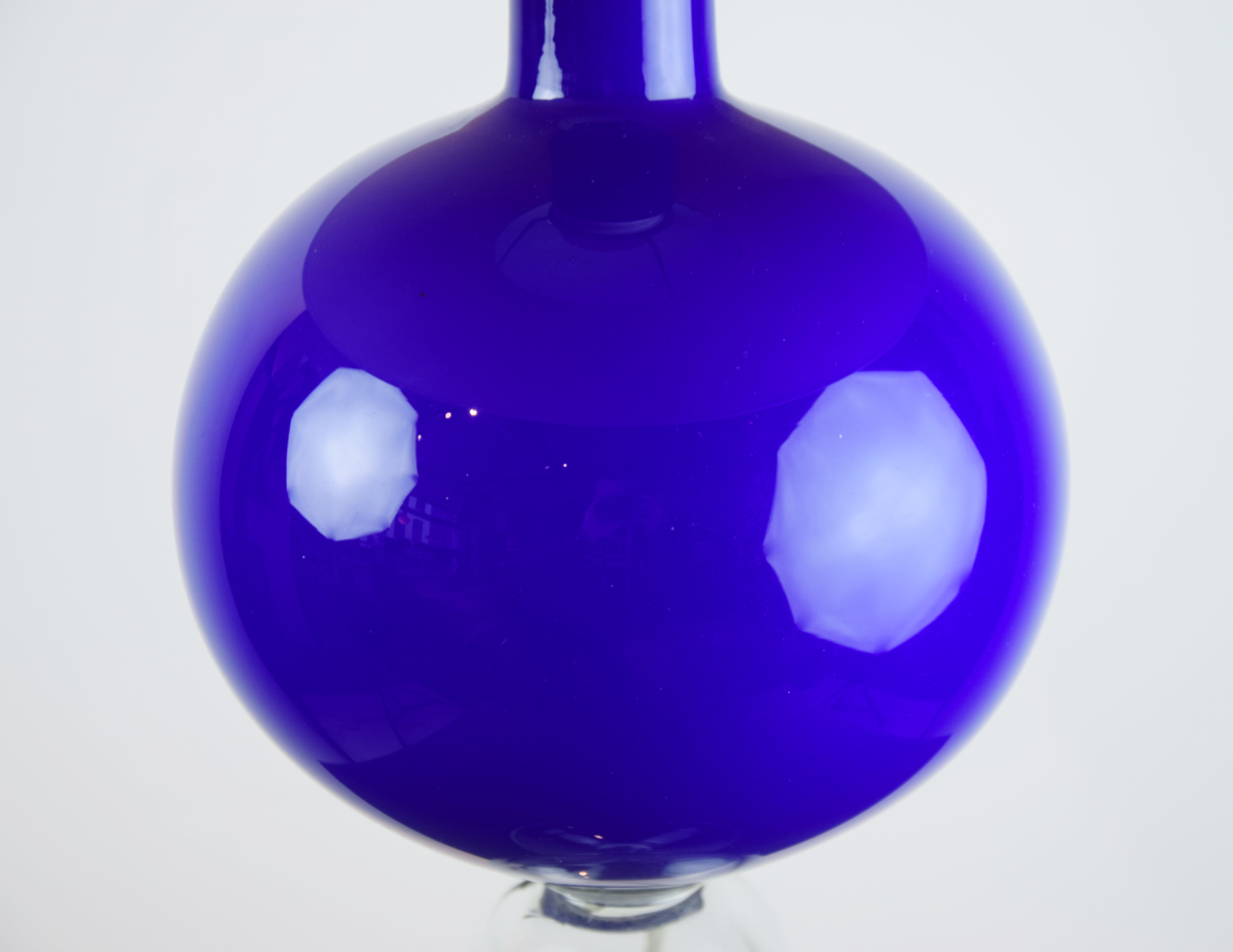 Blue glass lamp