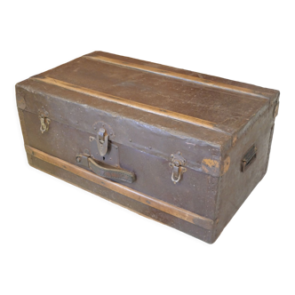 Coffre ancien tôle et bois