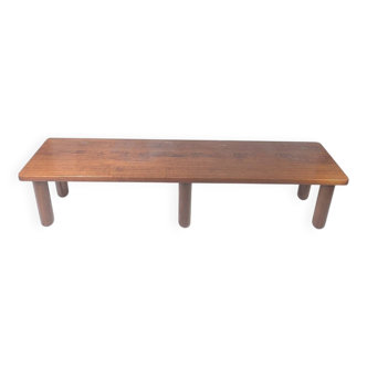 Italian Japandi walnut and ebony Bench, 60s