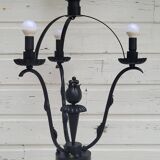 Black wrought iron floor lamp attributed to Gilbert Poillerat
