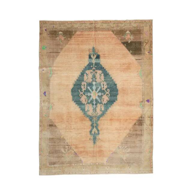 1940s Vintage Turkish Hand-Knotted Area Rug 228x303