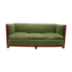 Canapé art déco bois et velours vert amande