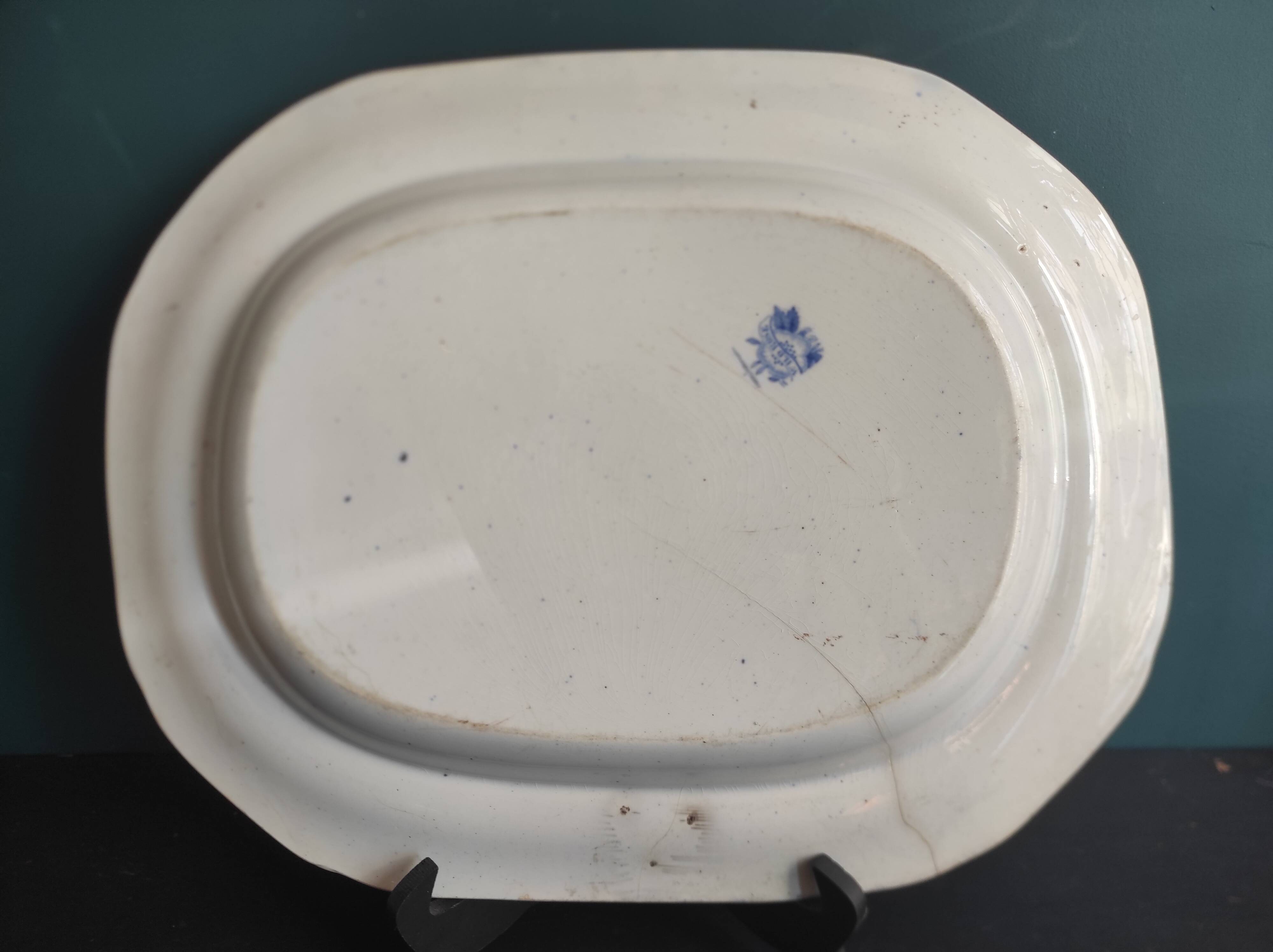 Large antique serving dish, Wild Rose by Bell, Cook & Co.