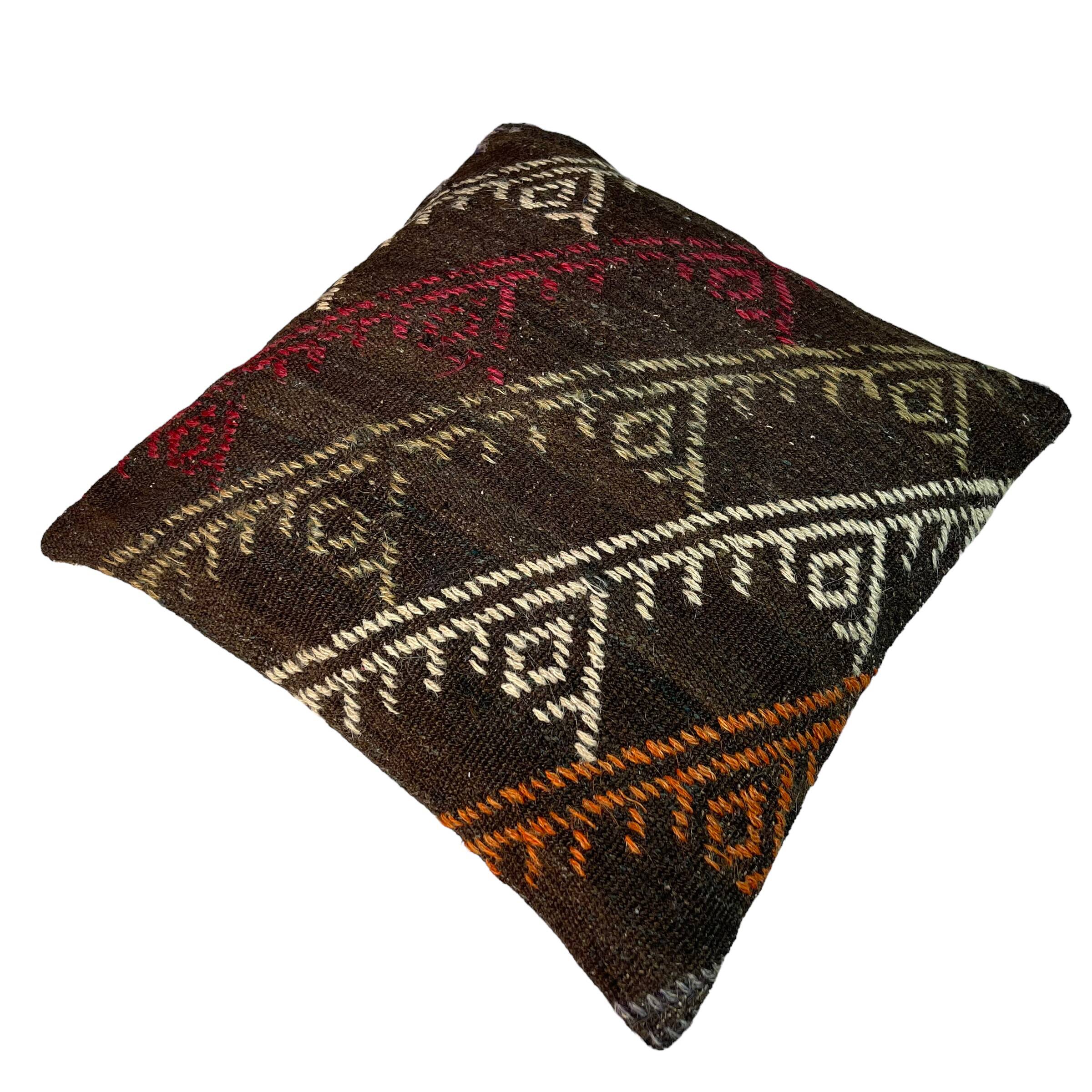 Vintage Turkish Kilim Cushion Cover , 55 x 55 cm