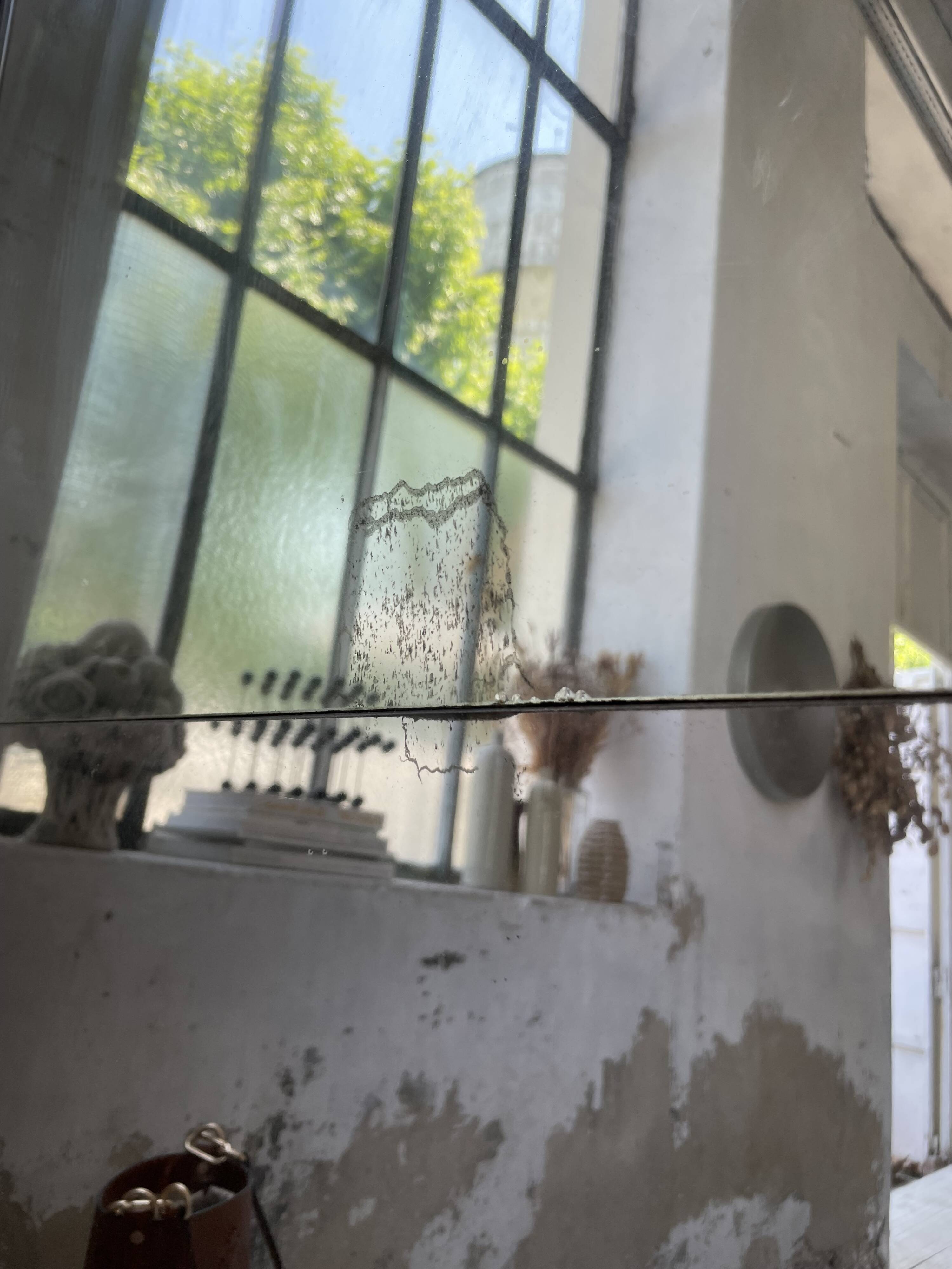 Late 19th century XL wooden mirror