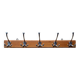 Vintage wooden wall coat rack - 5 hooks