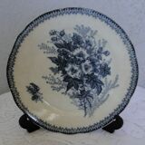 Plate old faience onnaing model eglantine blue decoration