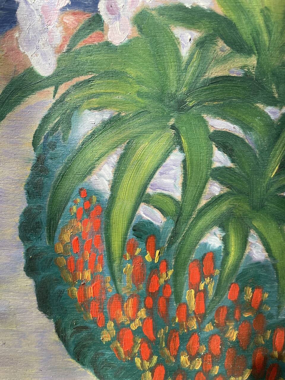 Oil on panel Sanary beach 1950