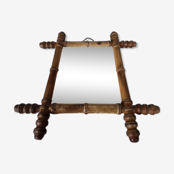 Miroir bois façon bambou 43x39cm