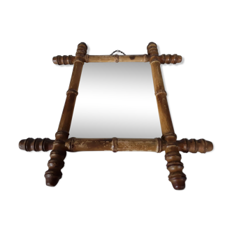 Miroir bois façon bambou 43x39cm