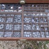 Printing cabinet 16 drawers with these lead letters