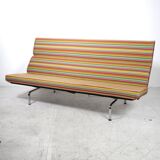 Compact sofa Eames Vitra Alexander Girard Miller stripe fabric